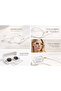 Women's Transparent Gray Retro Oval Image Glasses with Gold Details Stylish Premium Modern Luxury Design - 3