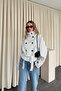 Pb Style Polka Dot Detailed White High Collar Trench Coat - 4