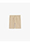 Bermuda Shorts with Pockets and Textured Waist Tie - 2
