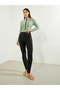 Pack of 3 - Solid Full Sleeve Front Zip Swimsuit, Contrast Edge Wrap Skirt and Leggings Burkini Set - 2