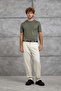 Men's T-Shirt Dp Bicycle Collar Khaki Regular Fit Crew Neck Cotton