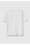Woman's white 100% cotton classic v-neck t-shirt - 2