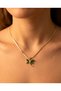 Viridra Zircon Stone Green Dragonfly Steel Necklace