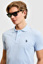 Men's Slim Fit Polo Collar Light Blue Basic T-Shirt 50322347-Vr003 - 2