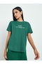 Green NYC Slogan Print Cotton T-Shirt - 4