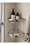 Stylish Chrome Corner Bathroom Shelf 2-Tier – Durable 304 Stainless Shower Organizer 20X20