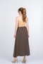 Women's Summer Coffee Color Pure Lady Elastic Waist Long Skirt Stylish Daily Comfortable 6782 - 4