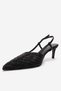 Elodie Black Black Stone Women's Thin Heeled Evening Dress Shoes - 6