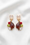 Zircon Stone Hanging Flower Earrings 4 Cm. - 2