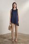 My Fashion Satin Crew Neck Sleeveless Long Blouse