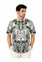 Men's Hawaiian Shirt-Men’s Linen Hawaiian Printed Shirt – Short Sleeve Tropical Summer Shirt