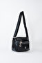 Women's Fulya Black 4-Compartment Adjustable Strap Zipper Closure Handbag and Shoulder Bag - 2