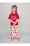 Girl's Tomato Patterned Summer Set Red T-Shirt Beige Wide-Legged Pants Comfortable Fit