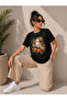 Pumpkin Ghost Printed T-Shirt Short Sleeve Summer T-Shirt - Black - 2