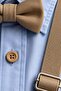 Boy's Short Sleeve Double Suit with Suspenders and Bow Tie - 3