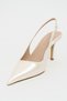 Parla Sedef Patent Leather Belt Detail Pointed Toe Women's Heeled Shoes - 6