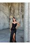 Trend Slit Velvet Sequined Dress Black 583293 - 3