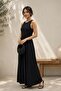 Women's Gathered Waist Sleeveless Long Dress - 3