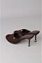 Seç S57 Heelled Women's Slippers (Heel Height:9Cm) Brown - 6