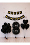Happy Birthday Black Gold Balloon Set -8-