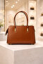 Women's Tan Handbag with Adjustable Strap Daily Shoulder Bag 2-Piece Combination - 6