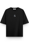 Women's / Men's Semi Oversize T-Shirt New York Back Printed Black T-Shirt 1384 - 2