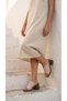 Women's Vintage High Wedge Heel Slippers Sandals Shoes with Skin Medium Detail - 7