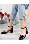 İremsu 5 cm Heeled Closed Toe Classic Women's Heeled Shoes Black-Patterned - 2