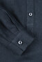 Women's Solo 100% Natural Linen Shirt -- Classic Collar Basic Minimalist Design Navy Blue W208-K0401-03 - 7