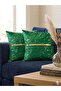 Velvet Gold Striped 2-Piece Decorative Throw Pillow Cover 45X45 – Stylish and Modern Design Pillow with Gold Marble Pattern on Both Sides