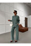 Women's Shirt with Beaded Embroidery on Front and Sleeves, Oversize Pants, Sizeable Suit - 5