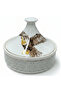 Luhpar Artisan Ceramic Sugar Pot Serving Dish with Bird Design and Lid for Home15×15 cm
