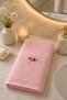 Premium French Guipure Lace 4-Piece Cotton Towel Set (2 Pink & 2 White) 50X90 - 4