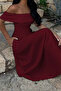 Burgundy Creil Strappy Double Fabric Long Dress Tns-4424 - 4