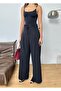 New Season Double Buttoned Double Lace-Up Elastic Back Flexible Woven Fabric Loose Leg Wide Leg Palazzo Pants - 3