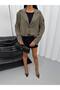 Women's Buttoned Blazer Shirt Jacket Oversized Cut Stylish Long Sleeve Modern Casual Office Top - 4