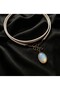 Genuine Leather Natural Stone Choker Necklace - 3