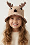 Gift for Children Summer Pink Straw Deer Bucket Hat |   Bucket Model Suitable for Beach and Sun Usage