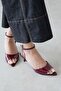 Noah Women's Heeled Patent Leather Sandals Burgundy - 2