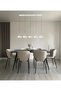 Modern Lighting, Linear chandelier, Natural colors mood LED Lighting , Mondern Black Linear Chandelier, 65x120x100 cm, Suitable for dining room, conference room, kitchen island - 4