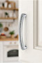 531/128/01 Chrome Stone Embossed Furniture Handle 128 mm Hole Spacing Pack of 5 Cabinet Drawer Handle
