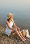 Polka Dot White Women's Wrinkled Mykonos Layered Mini Skirt - 5
