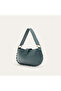 Women's Gray Blue Handbag with Stitching Detail - 2