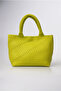 Green Knitted Patterned Large Crossbody Handbag Daily Stylish Use 39X24X15 cm - 4