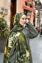 Amore Tree Pattern Shawl - Khaki-Emerald