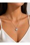 316L Steel Chain Silver Color Zircon Stone Detail Heart Model Women's Necklace - 2