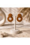 Terra Model Minimal Hoop Earrings Matte Brown Geometric Stylish Design