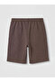 Brown Boys' Pique Shorts with Elastic Waist - 3