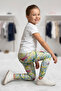 Patterned Children's Tights - Green Lily Patterned Girls' Tights - Soft, Stretchy, Comfortable, Cotton, Anti-Sweat - 4
