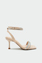 Jane Crystal Stone Detailed Leather Heeled Shoes